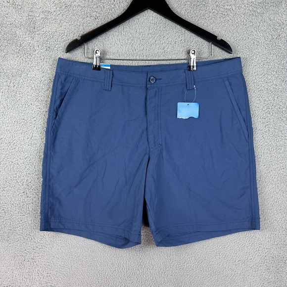 Columbia Shorts Mens 38 Blue 8 Inch Inseam Chino Casual Lightweight Outdoor New - Picture 1 of 9